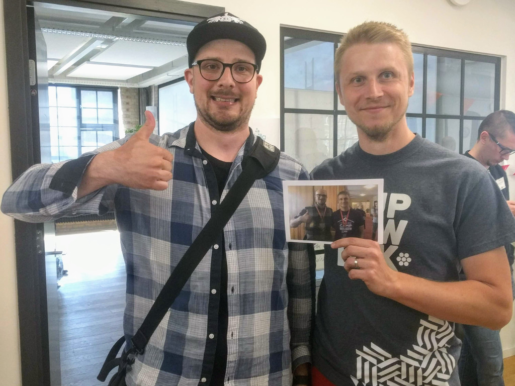 A picture of Lukáš & Simo holding a picture of Lukáš & Simo